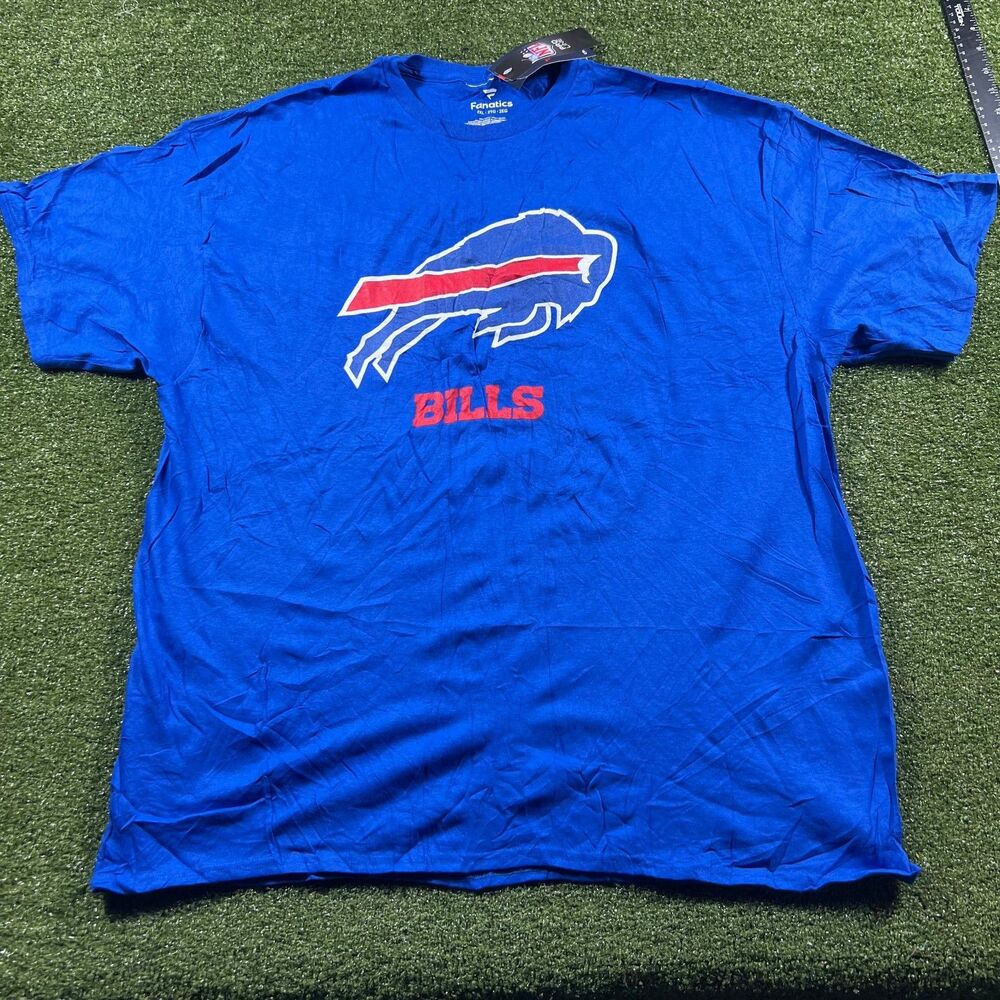 Fanatics Buffalo Bills Logo T-Shirt Mens 2XL Royal Blue NFL Short Sleeve NWT